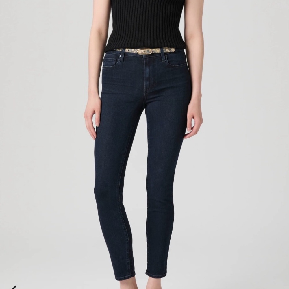 PAIGE Like New Hoxton Ultra Skinny Jeans - Deep Blue